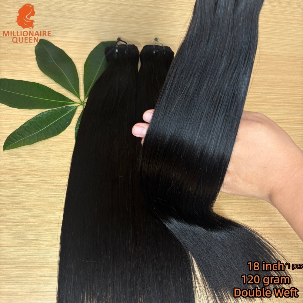 120 Grams/1 Pcs 12A Super Double Drawn Virgin Straight Bundles Human Hair Raw Vietnamese Hair Weaving 1/3/4 Pc 100% Human Hair - Image 6
