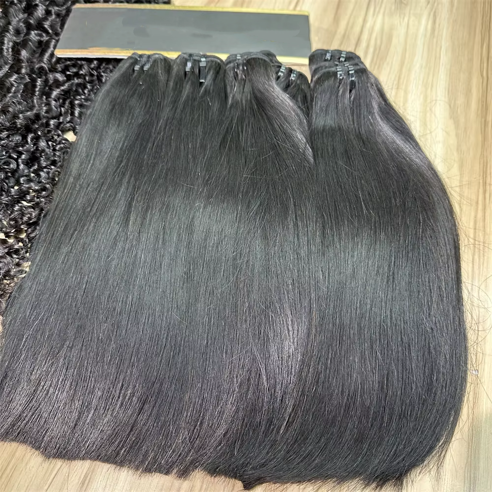 15A Super Double Drawn Virgin Straight Bundles Human Hair Raw Vietnamese Hair Weaving 1/3/4 Pc100% Human Hair - Image 3