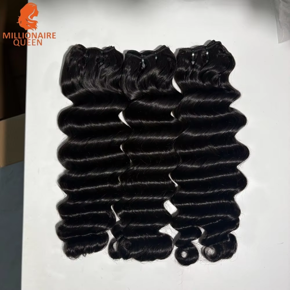 Loose Deep Wave Double Weft Human Hair Extensions 100% Remy Deep Wave Hair Bundles Wet And Wavy - Image 2