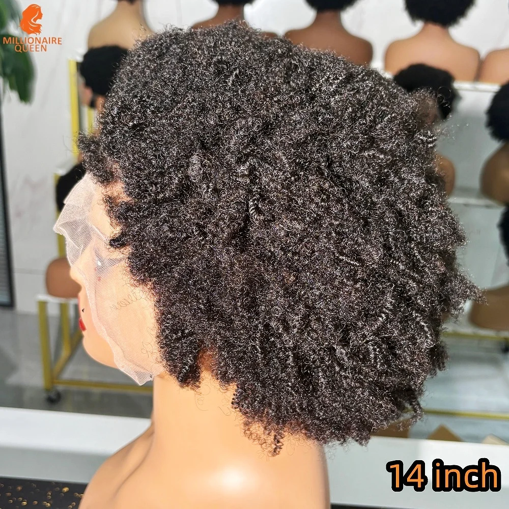 400% High Density 13x4 Lace Frontal Wigs 100% Human Hair Afro 4C Kinky Curly Super Double Drawn Glueless Wigs On Clearance Sale - Image 6