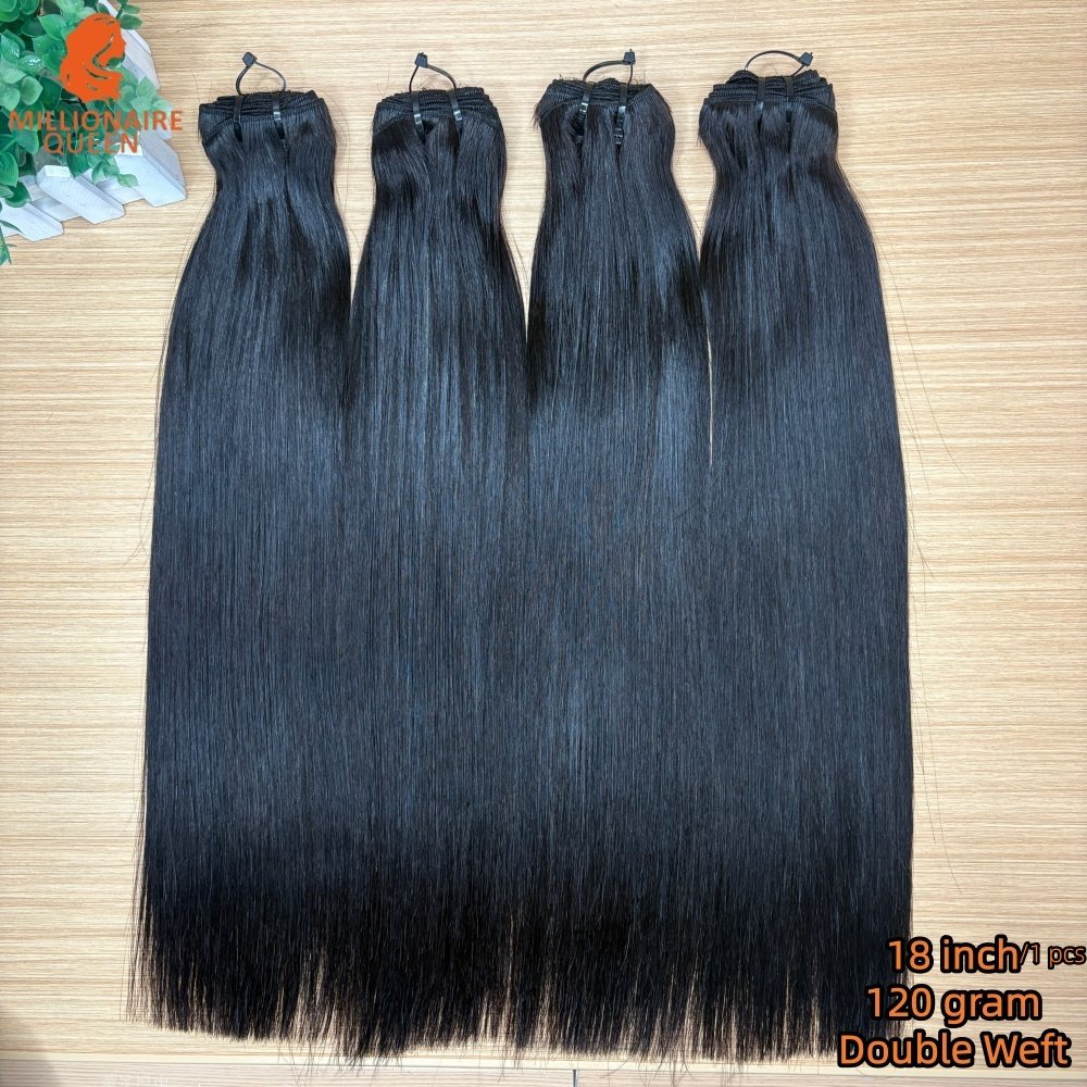 120 Grams/1 Pcs 12A Super Double Drawn Virgin Straight Bundles Human Hair Raw Vietnamese Hair Weaving 1/3/4 Pc 100% Human Hair - Image 2