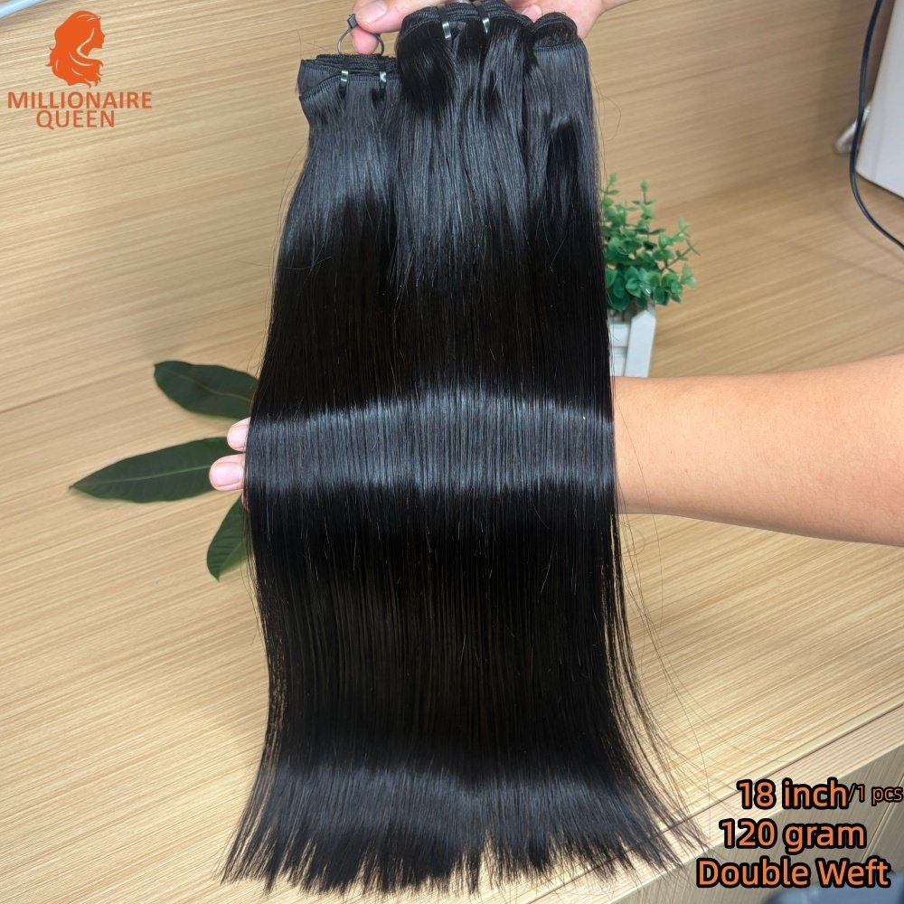 120 Grams/1 Pcs 12A Super Double Drawn Virgin Straight Bundles Human Hair Raw Vietnamese Hair Weaving 1/3/4 Pc 100% Human Hair - Image 4