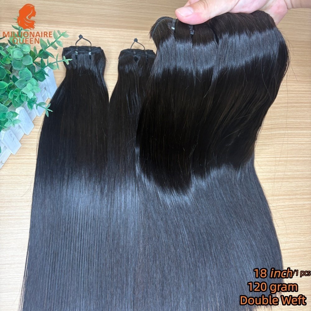 120 Grams/1 Pcs 12A Super Double Drawn Virgin Straight Bundles Human Hair Raw Vietnamese Hair Weaving 1/3/4 Pc 100% Human Hair
