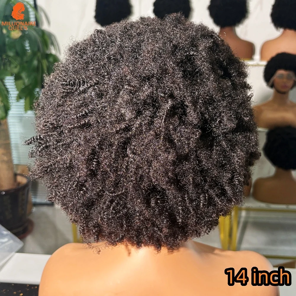 400% High Density 13x4 Lace Frontal Wigs 100% Human Hair Afro 4C Kinky Curly Super Double Drawn Glueless Wigs On Clearance Sale - Image 4