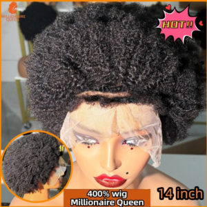 400% High Density 13x4 Lace Frontal Wigs 100% Human Hair Afro 4C Kinky Curly Super Double Drawn Glueless Wigs On Clearance Sale