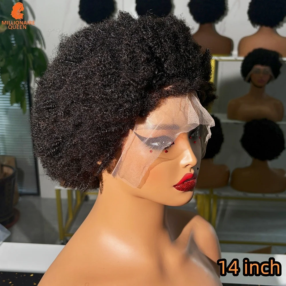 400% High Density 13x4 Lace Frontal Wigs 100% Human Hair Afro 4C Kinky Curly Super Double Drawn Glueless Wigs On Clearance Sale - Image 5