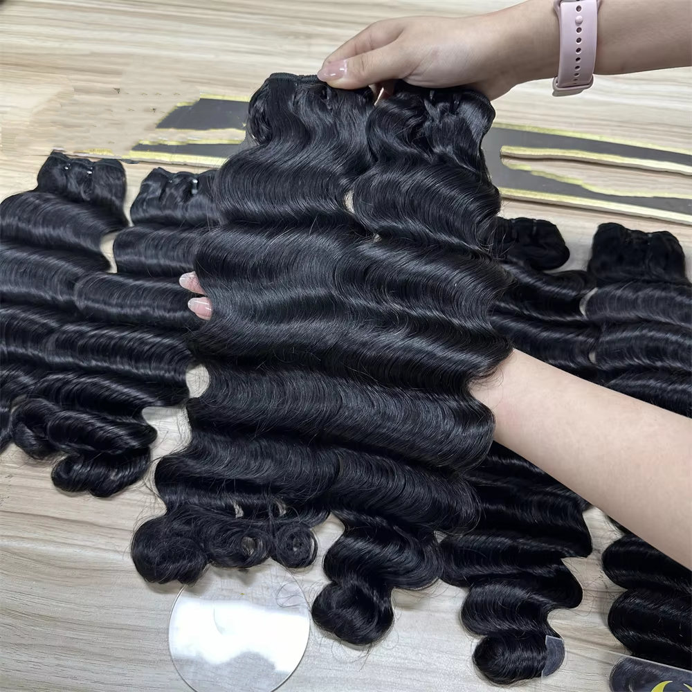 Loose Deep Wave Double Weft Human Hair Extensions 100% Remy Deep Wave Hair Bundles Wet And Wavy - Image 3