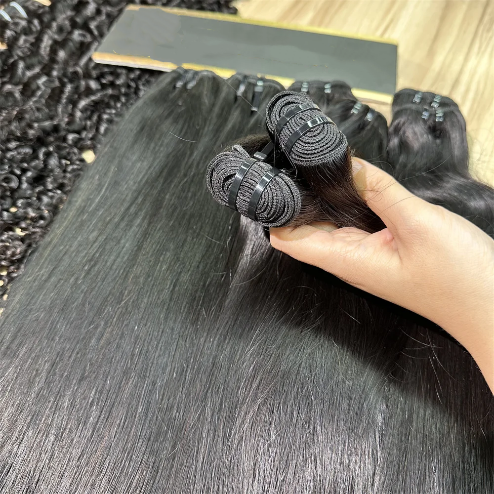 15A Super Double Drawn Virgin Straight Bundles Human Hair Raw Vietnamese Hair Weaving 1/3/4 Pc100% Human Hair - Image 5