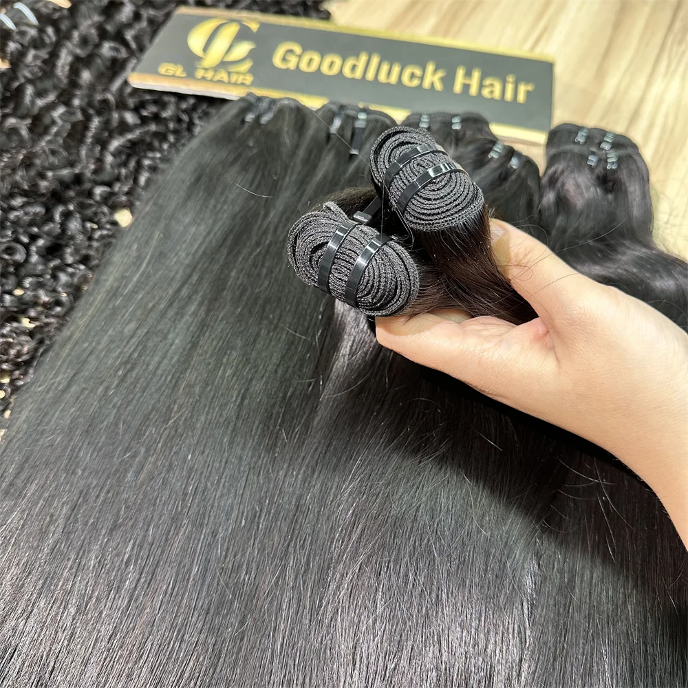 15A Super Double Drawn Virgin Straight Bundles Human Hair Raw Vietnamese Hair Weaving 1/3/4 Pc100% Human Hair - Image 2
