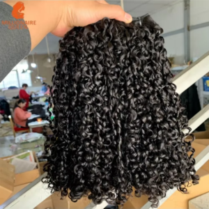3B3C Burmese Pixie Curly Hair Bundles Virgin Human Hair Burmese Vietnamese Raw Human Hair Extensions Wholesale For Full Head 18A