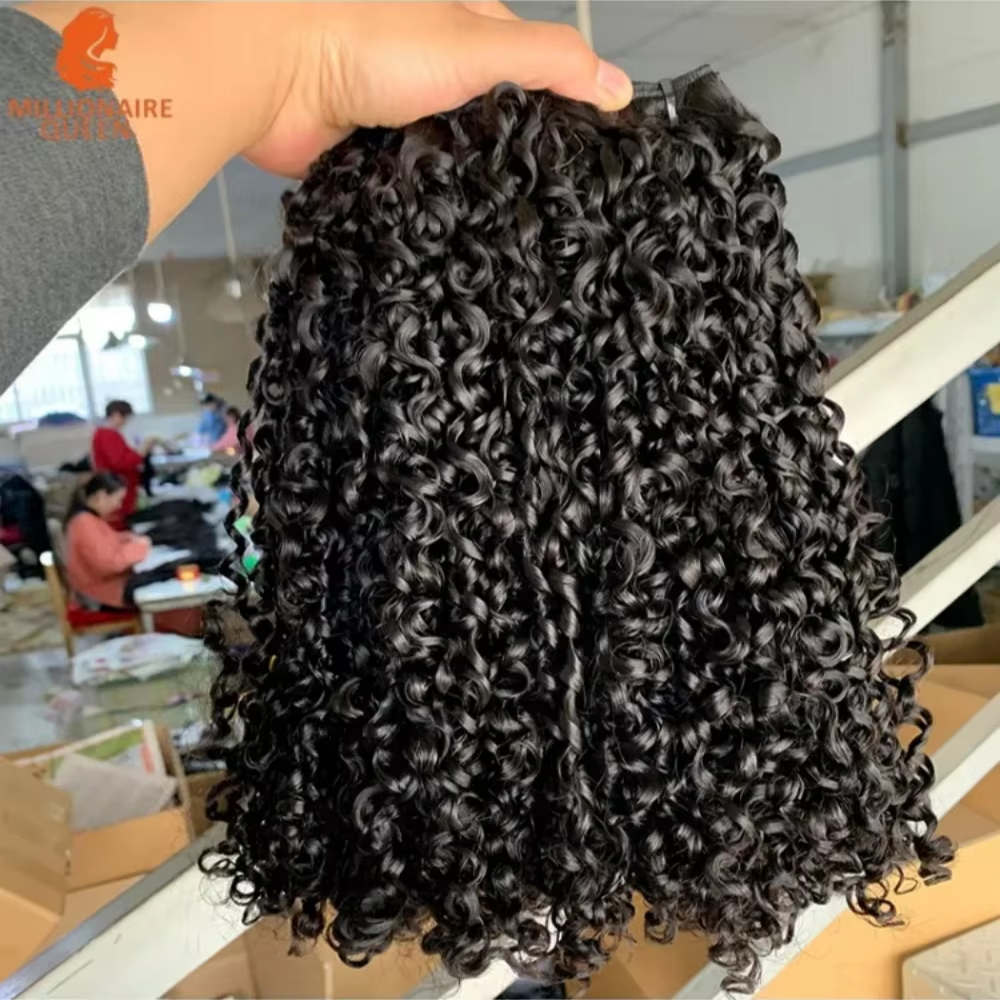 3B3C Burmese Pixie Curly Hair Bundles Virgin Human Hair Burmese Vietnamese Raw Human Hair Extensions Wholesale For Full Head 18A