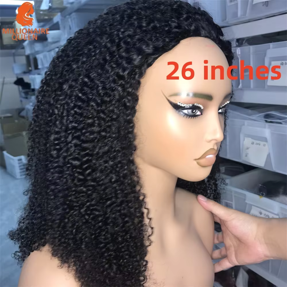 Half Wig Glueless Burmese Pixi Curly 100% Human Hair With Drawstring Seamless Clips 300 Density Half Wigs Full Machine Made Wig - Image 3