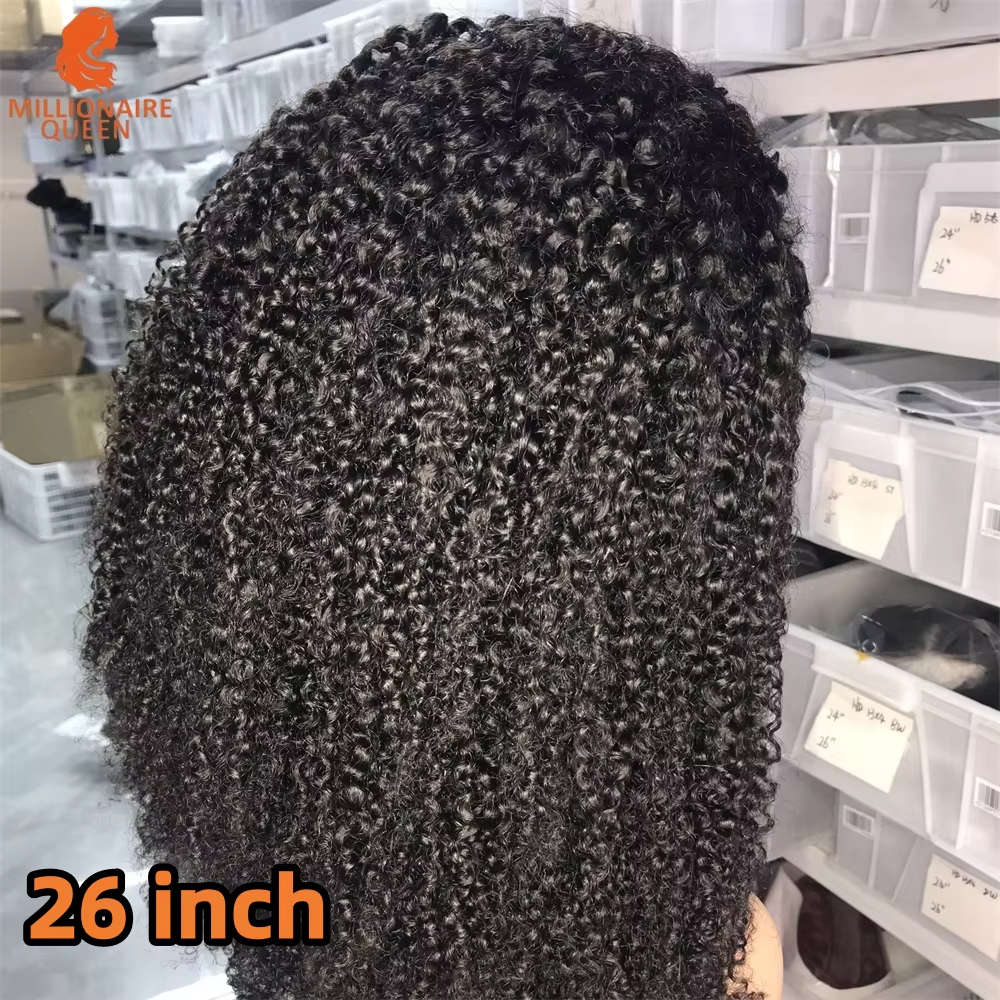 Half Wig Glueless Burmese Pixi Curly 100% Human Hair With Drawstring Seamless Clips 300 Density Half Wigs Full Machine Made Wig