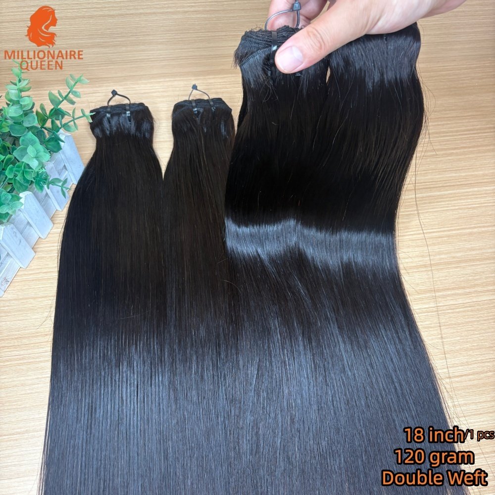 120 Grams/1 Pcs 12A Super Double Drawn Virgin Straight Bundles Human Hair Raw Vietnamese Hair Weaving 1/3/4 Pc 100% Human Hair - Image 3